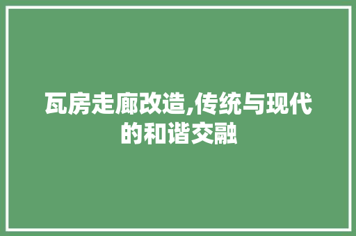 瓦房走廊改造,传统与现代的和谐交融