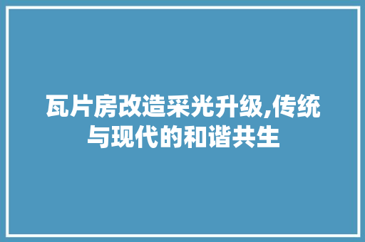 瓦片房改造采光升级,传统与现代的和谐共生