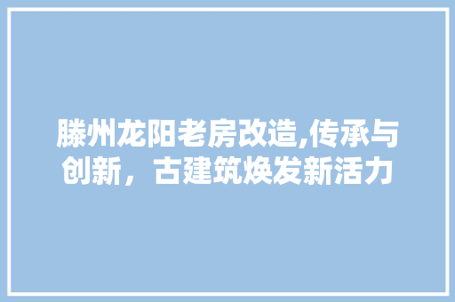 滕州龙阳老房改造,传承与创新，古建筑焕发新活力