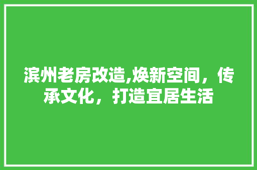 滨州老房改造,焕新空间，传承文化，打造宜居生活