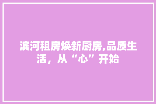 滨河租房焕新厨房,品质生活，从“心”开始