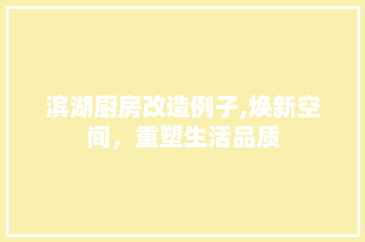 滨湖厨房改造例子,焕新空间，重塑生活品质