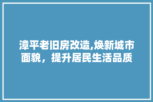 漳平老旧房改造,焕新城市面貌，提升居民生活品质