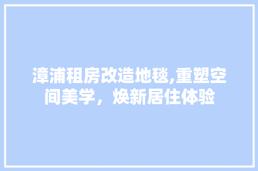 漳浦租房改造地毯,重塑空间美学，焕新居住体验