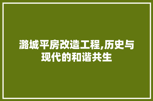 潞城平房改造工程,历史与现代的和谐共生