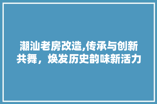 潮汕老房改造,传承与创新共舞，焕发历史韵味新活力
