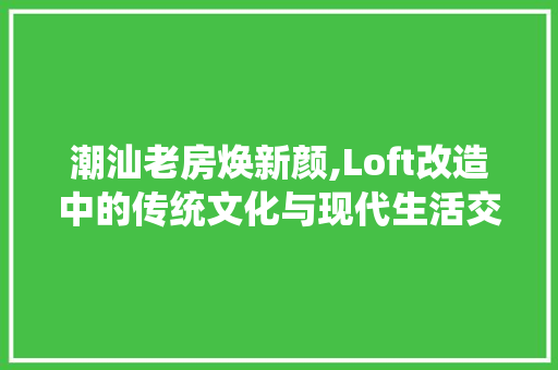 潮汕老房焕新颜,Loft改造中的传统文化与现代生活交融