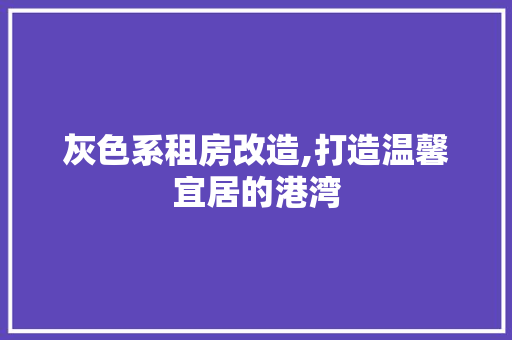 灰色系租房改造,打造温馨宜居的港湾