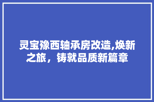 灵宝豫西轴承房改造,焕新之旅，铸就品质新篇章