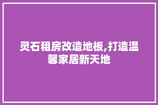 灵石租房改造地板,打造温馨家居新天地 户内维修