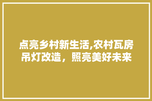 点亮乡村新生活,农村瓦房吊灯改造，照亮美好未来