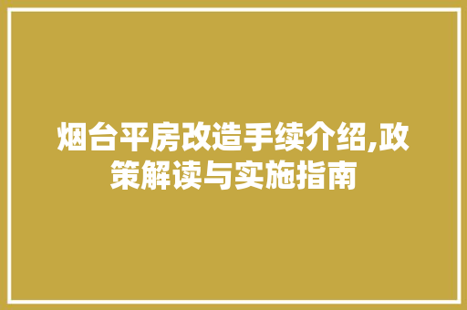 烟台平房改造手续介绍,政策解读与实施指南