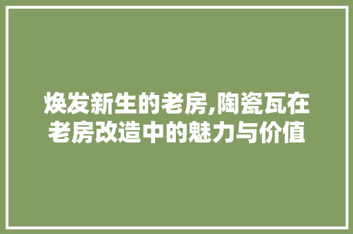 焕发新生的老房,陶瓷瓦在老房改造中的魅力与价值