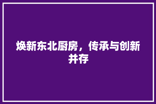 焕新东北厨房，传承与创新并存