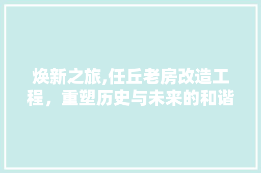 焕新之旅,任丘老房改造工程，重塑历史与未来的和谐交响