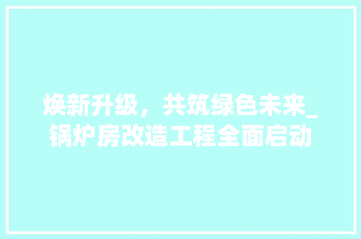 焕新升级，共筑绿色未来_锅炉房改造工程全面启动