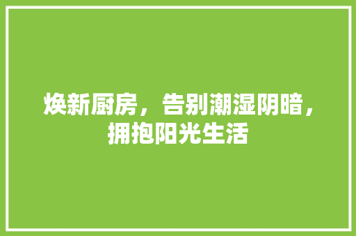 焕新厨房，告别潮湿阴暗，拥抱阳光生活