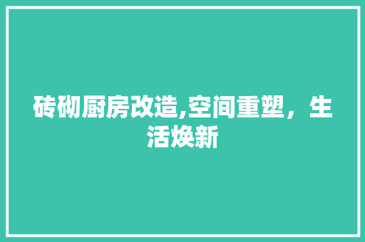 砖砌厨房改造,空间重塑，生活焕新 墙体维修