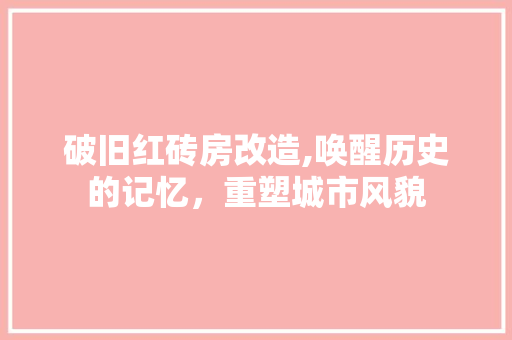 破旧红砖房改造,唤醒历史的记忆，重塑城市风貌