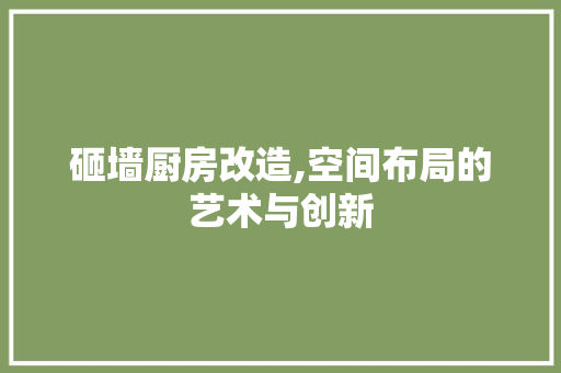 砸墙厨房改造,空间布局的艺术与创新