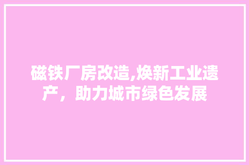 磁铁厂房改造,焕新工业遗产，助力城市绿色发展