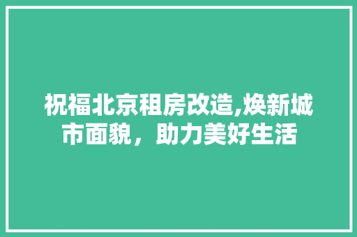 祝福北京租房改造,焕新城市面貌，助力美好生活