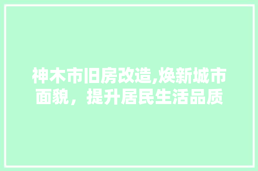 神木市旧房改造,焕新城市面貌，提升居民生活品质