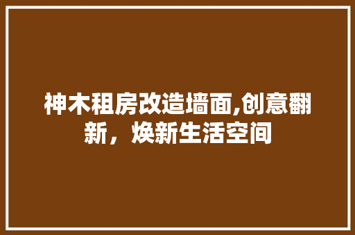 神木租房改造墙面,创意翻新，焕新生活空间
