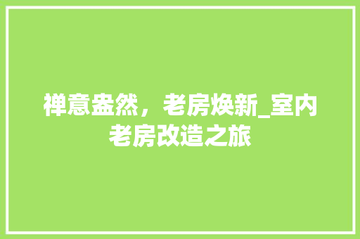 禅意盎然，老房焕新_室内老房改造之旅