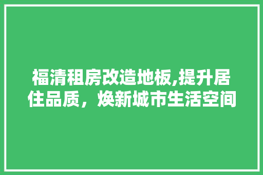 福清租房改造地板,提升居住品质，焕新城市生活空间