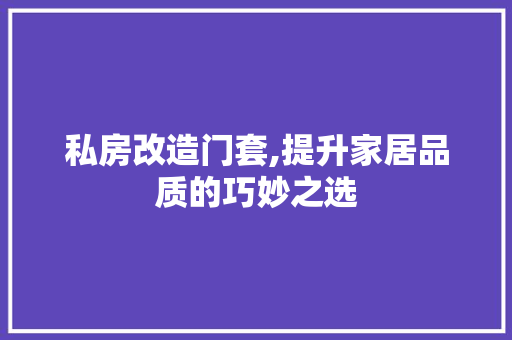 私房改造门套,提升家居品质的巧妙之选
