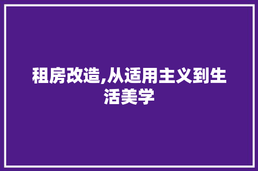 租房改造,从适用主义到生活美学