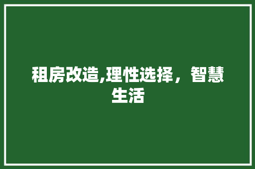 租房改造,理性选择，智慧生活