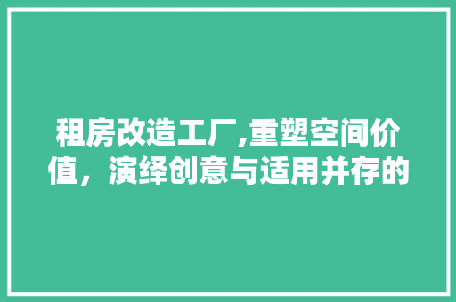 租房改造工厂,重塑空间价值，演绎创意与适用并存的艺术