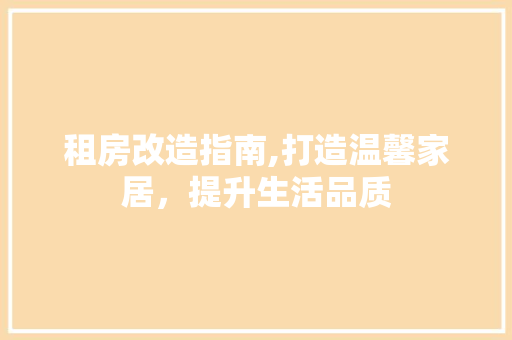 租房改造指南,打造温馨家居，提升生活品质