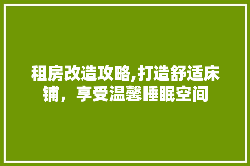 租房改造攻略,打造舒适床铺，享受温馨睡眠空间