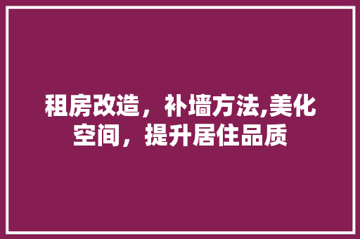 租房改造，补墙方法,美化空间，提升居住品质
