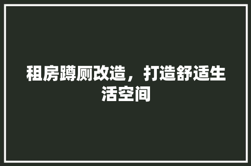 租房蹲厕改造，打造舒适生活空间