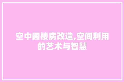 空中阁楼房改造,空间利用的艺术与智慧 墙体维修