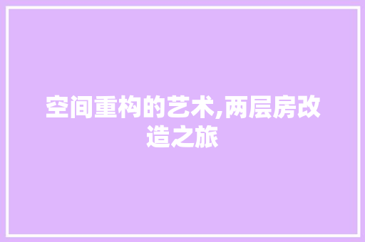 空间重构的艺术,两层房改造之旅