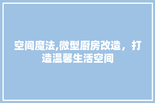 空间魔法,微型厨房改造，打造温馨生活空间