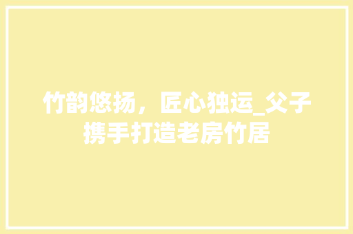 竹韵悠扬，匠心独运_父子携手打造老房竹居