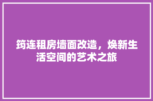 筠连租房墙面改造，焕新生活空间的艺术之旅