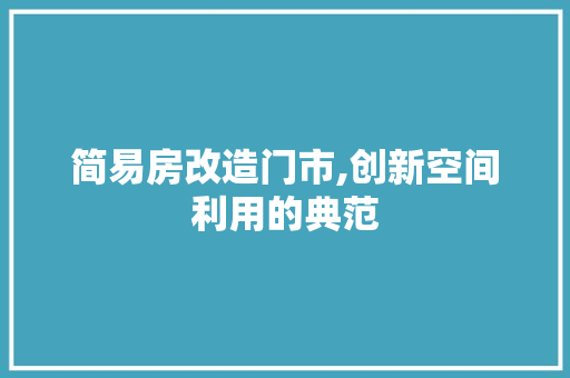 简易房改造门市,创新空间利用的典范