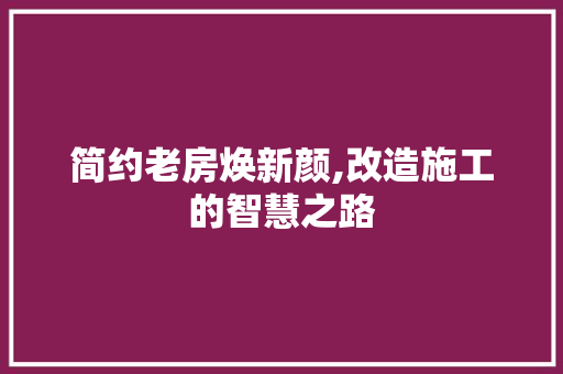 简约老房焕新颜,改造施工的智慧之路