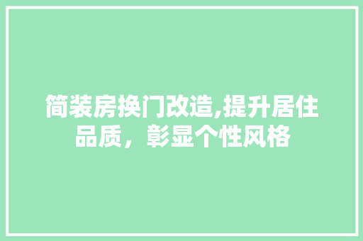 简装房换门改造,提升居住品质，彰显个性风格