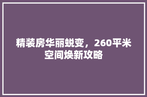 精装房华丽蜕变，260平米空间焕新攻略