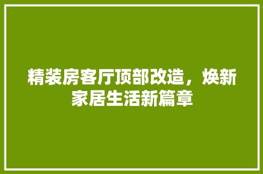 精装房客厅顶部改造，焕新家居生活新篇章