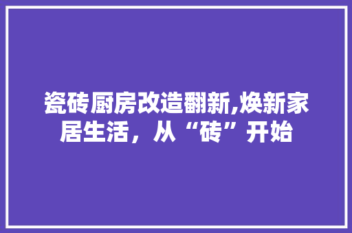 瓷砖厨房改造翻新,焕新家居生活，从“砖”开始 居家维修