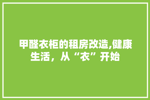 甲醛衣柜的租房改造,健康生活，从“衣”开始